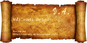Váradi Ariel névjegykártya