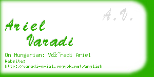 ariel varadi business card